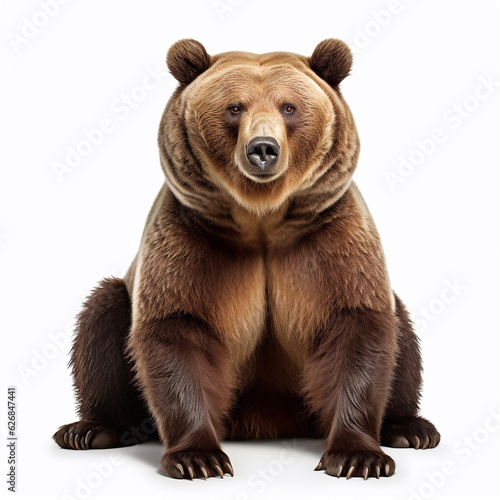 Beautiful wild beast bear looking forward is shown in full length, Ai generated © oleg525