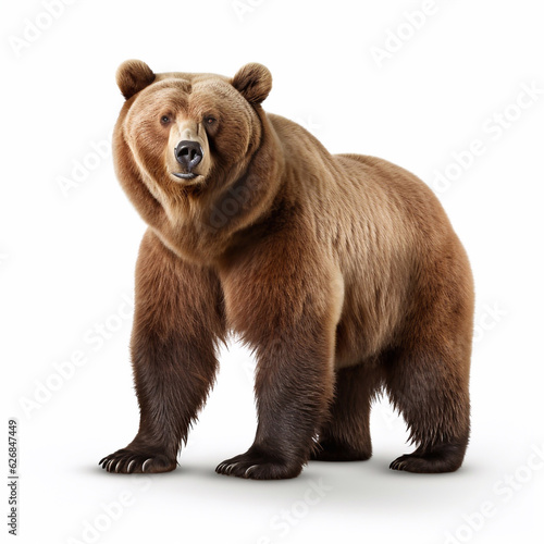 Beautiful wild beast bear looking forward is shown in full length, Ai generated