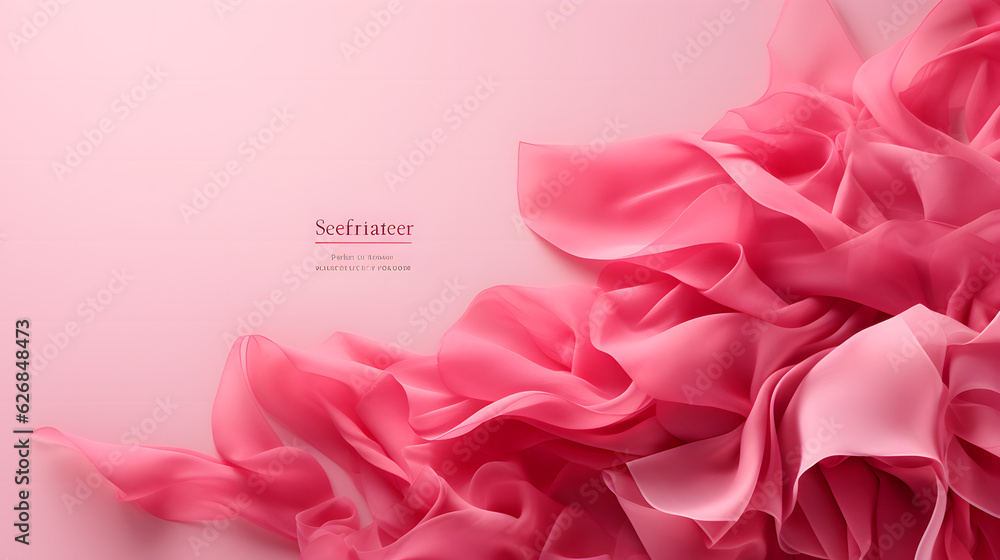 Rosa Seidenstoff auf Rosa Hintergrund Texture aus Seidenstoff Platz für Text Generative Ai