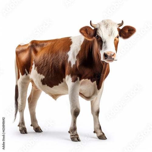 Beautiful big beast cow looking forward is shown in full length, Ai generated © oleg525