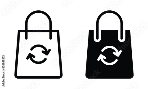 Paper bag icon with outline and glyph style.