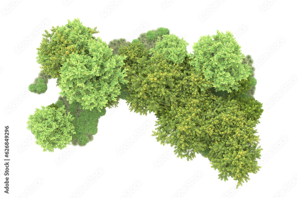 Green landscape isolated on transparent background. 3d rendering - illustration Green landscape isolated on transparent background. 3d rendering - illustration
