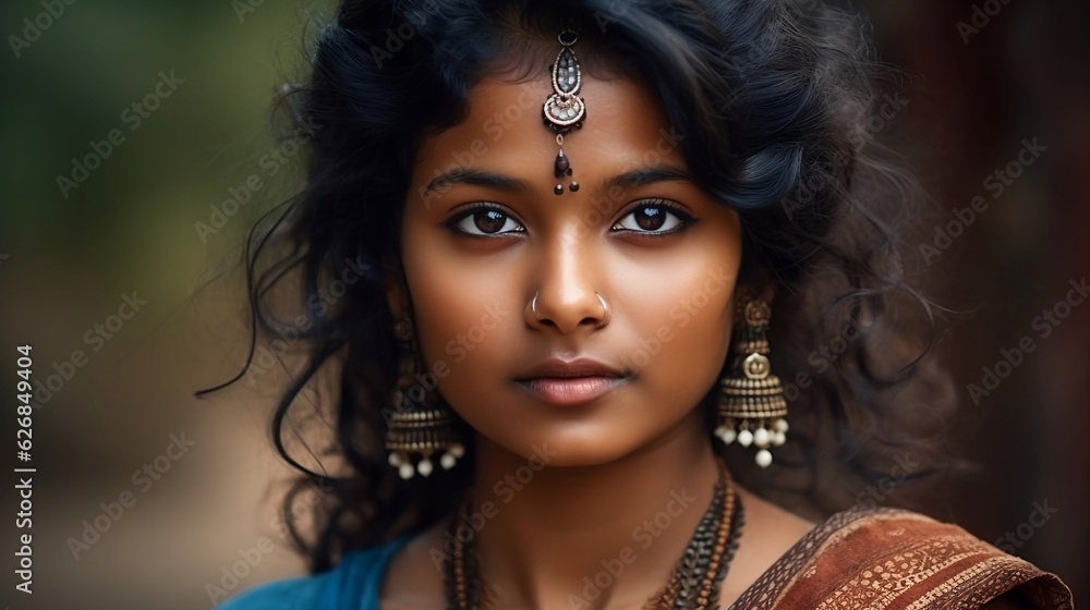 Fototapeta premium Beautiful indian girl. Generative AI