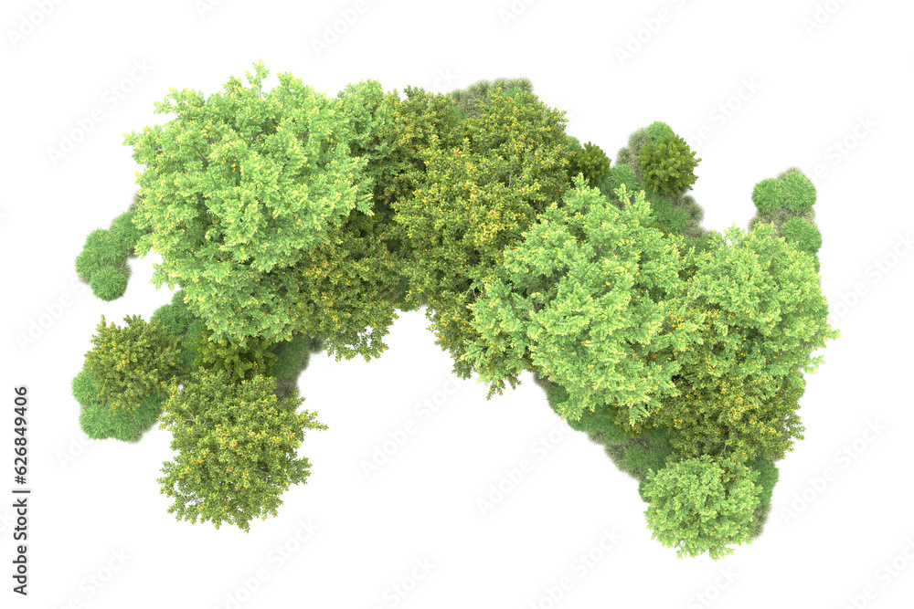 Green landscape isolated on transparent background. 3d rendering - illustration Green landscape isolated on transparent background. 3d rendering - illustration