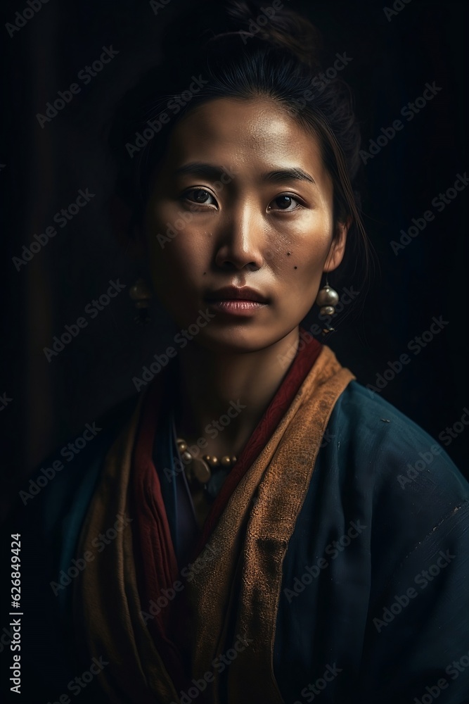 Portrait of Korean woman. Generative AI Portrait of Korean woman. Generative AI