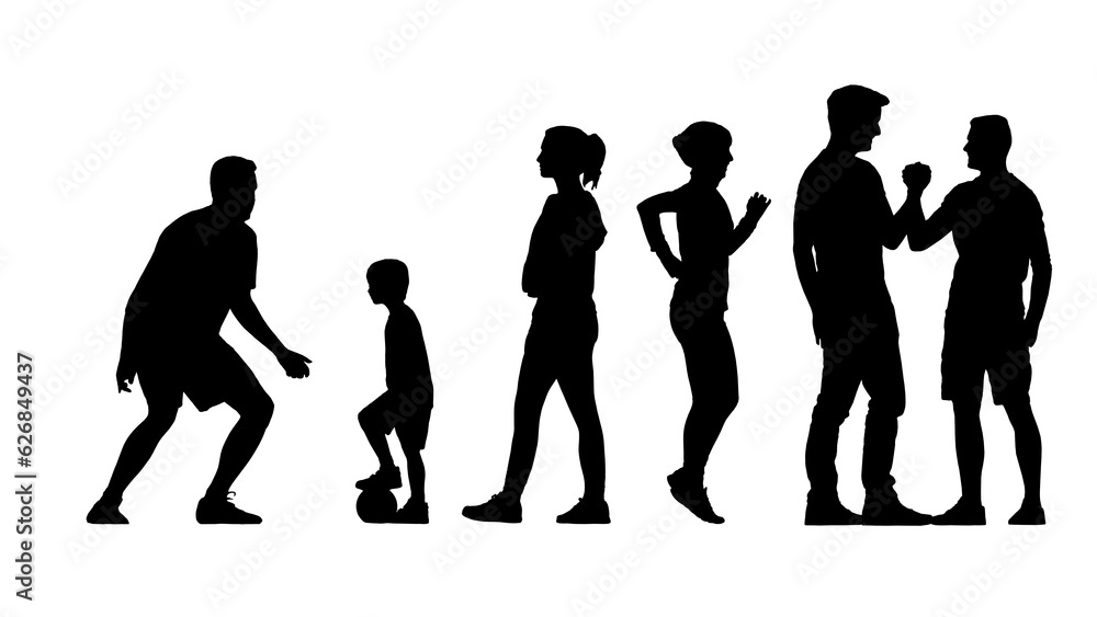 set of people silhouette illustration for healthcare medical and sport recreation exercise for good perfprmance and healthy