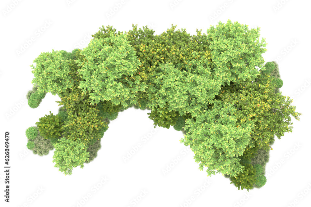 Green landscape isolated on transparent background. 3d rendering - illustration Green landscape isolated on transparent background. 3d rendering - illustration