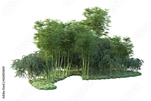 Fototapeta Naklejka Na Ścianę i Meble -  Green landscape isolated on transparent background. 3d rendering - illustration