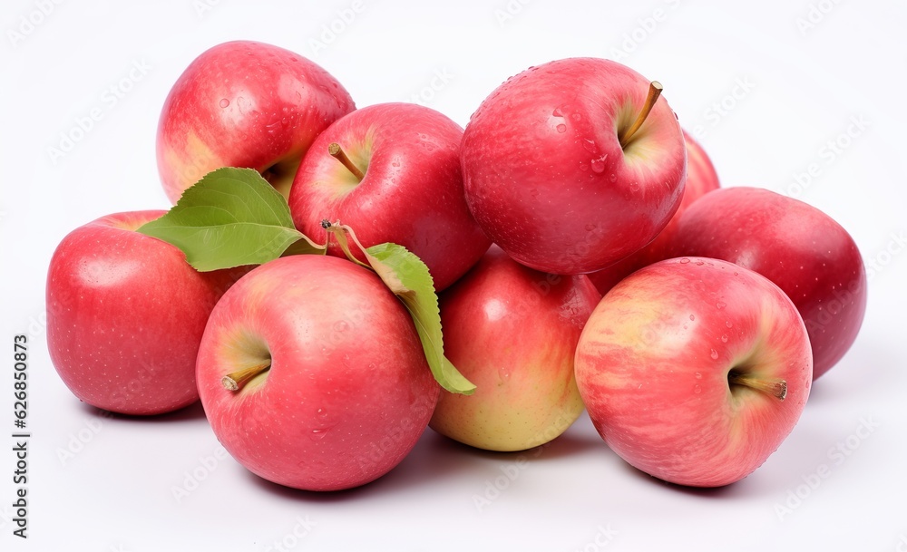 red apples on a white background Generative AI red apples on a white background Generative AI