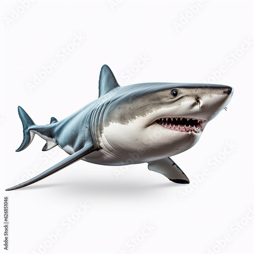 Beautiful big wild shark looking forward is shown in full length  Ai generated