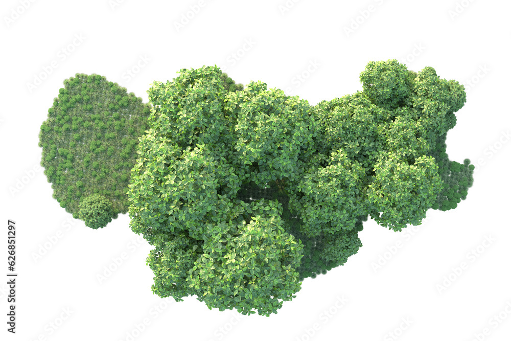 Green landscape isolated on transparent background. 3d rendering - illustration Green landscape isolated on transparent background. 3d rendering - illustration
