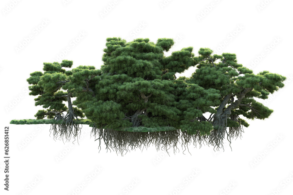 Fototapeta premium Green landscape isolated on transparent background. 3d rendering - illustration