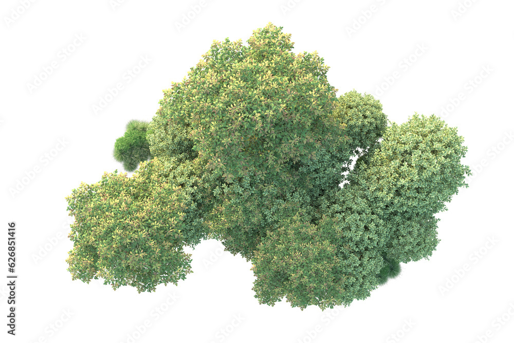 Green landscape isolated on transparent background. 3d rendering - illustration Green landscape isolated on transparent background. 3d rendering - illustration