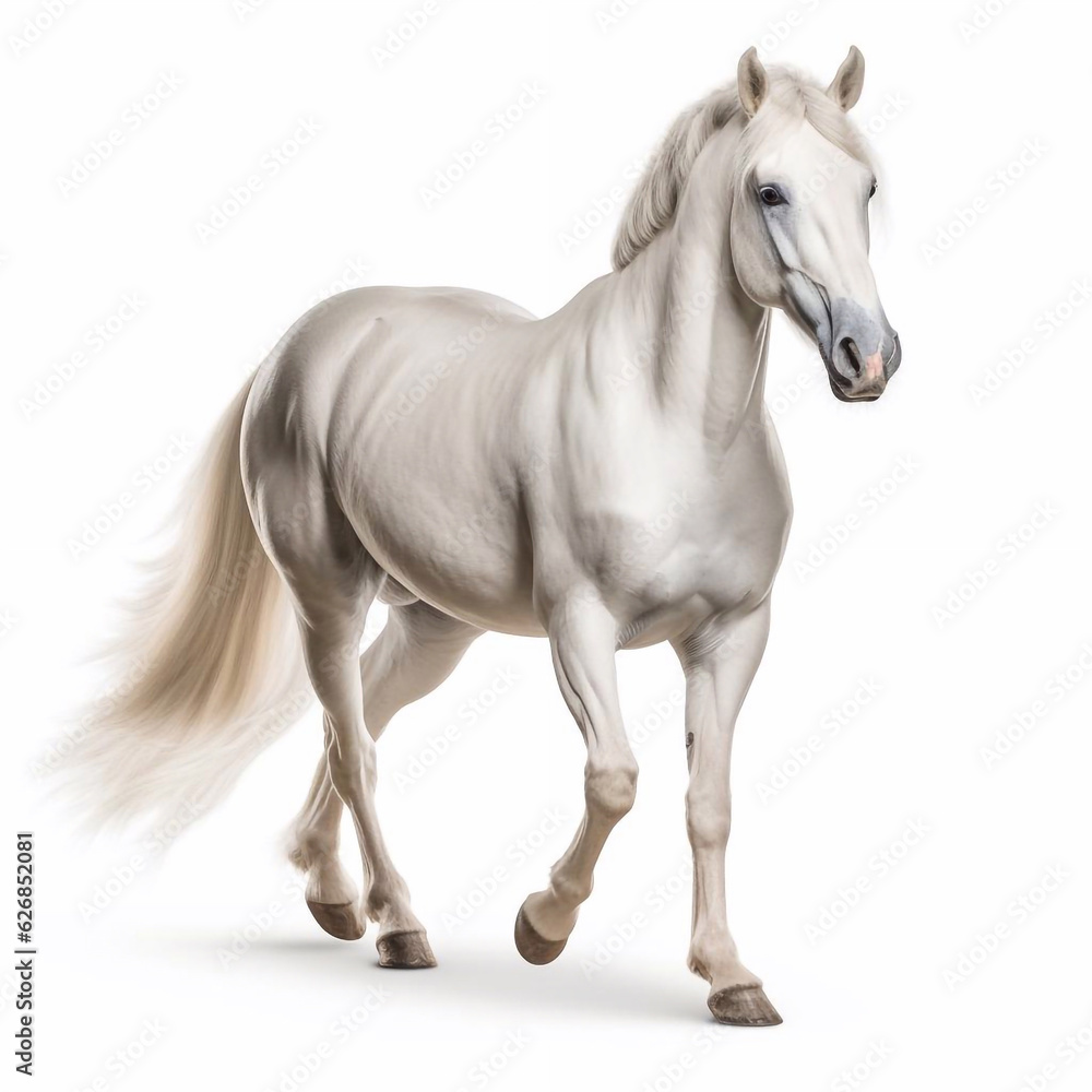 Beautiful big beast horse looking forward is shown in full length, Ai generated Beautiful big beast horse looking forward is shown in full length, Ai generated