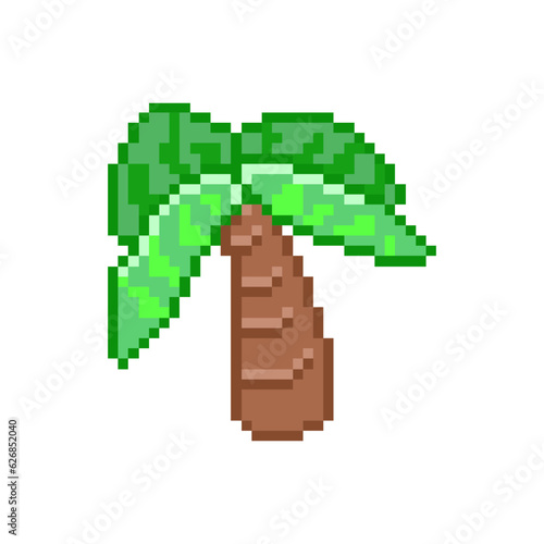Pixel art 8-bit ?ute palm. Retro digital game assets. Vintage video game.