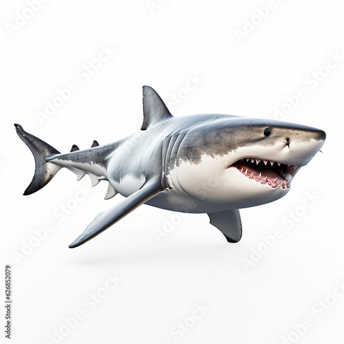 Beautiful big wild shark looking forward is shown in full length, Ai generated © oleg525