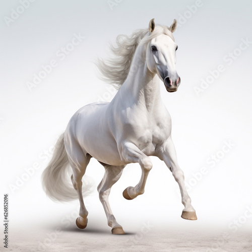 Beautiful big beast horse looking forward is shown in full length, Ai generated © oleg525