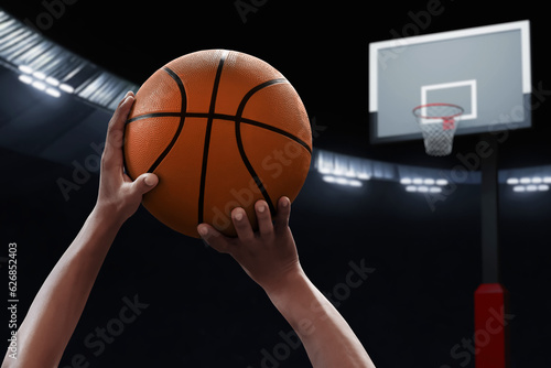 Professional male basketball player shooting © fotokitas