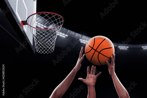 Professional male basketball player shooting