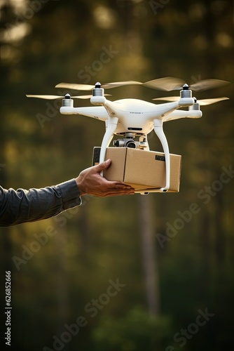 delivery of parcels and food using a drone 