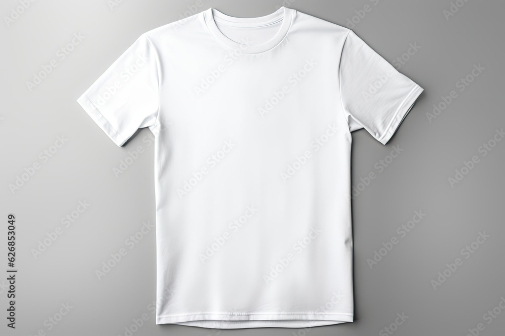 white t-shirt on a gray plain background front and back view white t-shirt on a gray plain background front and back view