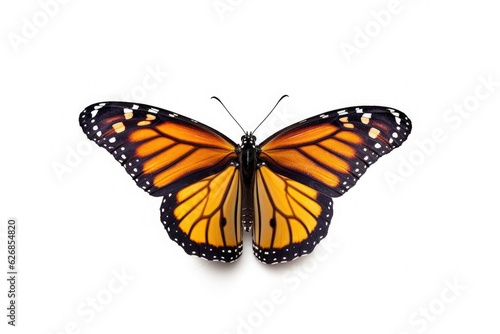 A beautiful monarch butterfly isolated on white background. Butterfly. Generative Ai