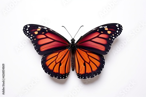 Beautiful red monarch butterfly isolated on white background. Butterfly. Generative Ai © tong2530