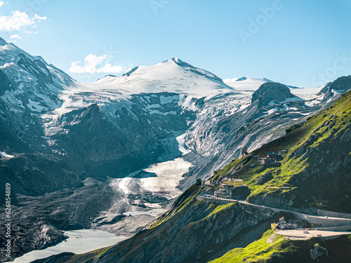 Pasterze Glacier with Johannisberg in the background, in the Höhe Tauern National Park