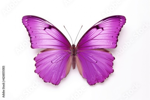 Soaring purple butterflies isolated on white background. Butterfly. Generative Ai © tong2530