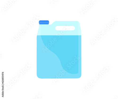 Blue liquid for car in canister logo design. An empty plastic canister vector design and illustration. 