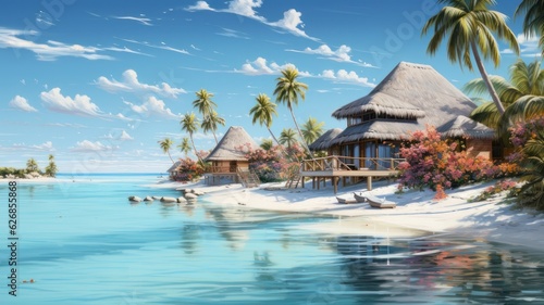Photo maldives bungalow