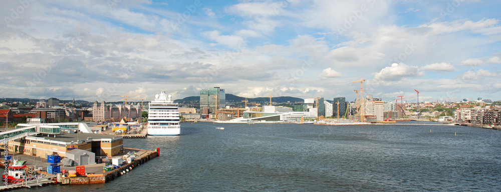Oslo in Norway. Harbor is one of  Oslo's great attractions. Situated on the Oslo Fjord.