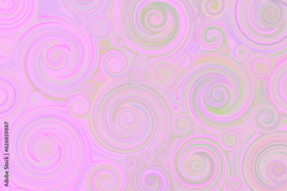 Pink background with green tones, spiral intermingling of pink and green, ornamental pattern. Festive or vintage decor (St. Valentine's Day, etc.) Pink background with green tones, spiral intermingling of pink and green, ornamental pattern. Festive or vintage decor (St. Valentine's Day, etc.)
