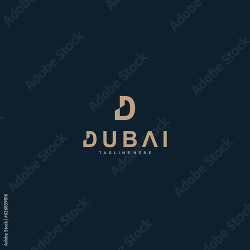 letter D dubai finance logo vector