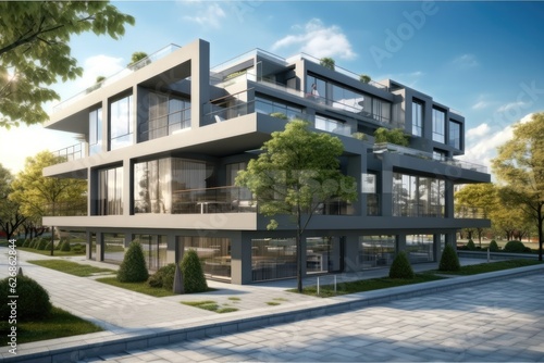 Modern residential buildings in the city, Real estate modern house.