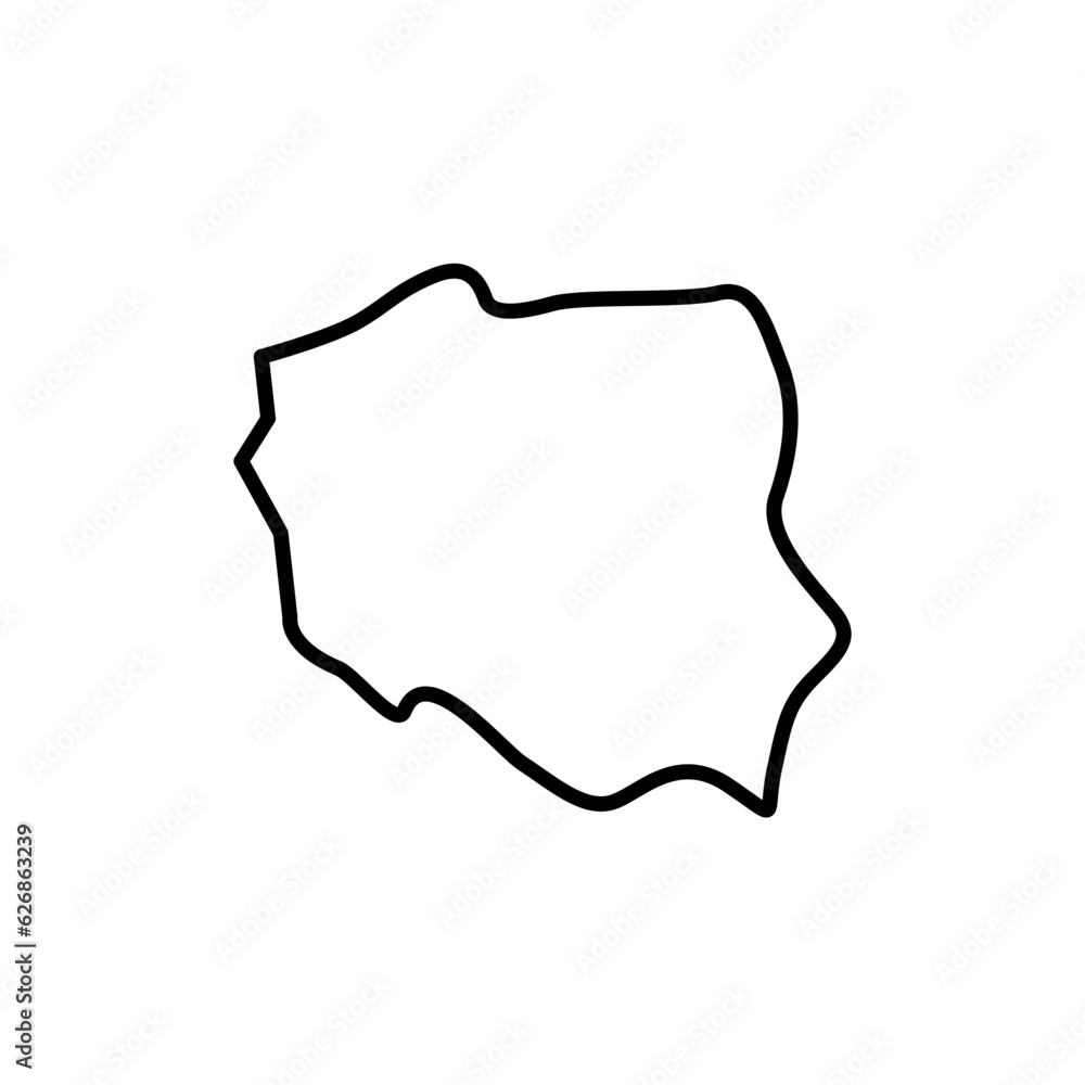 Poland map icon. Poland outline map. Simple icon for web design, typography. Vector illustration Poland map icon. Poland outline map. Simple icon for web design, typography. Vector illustration