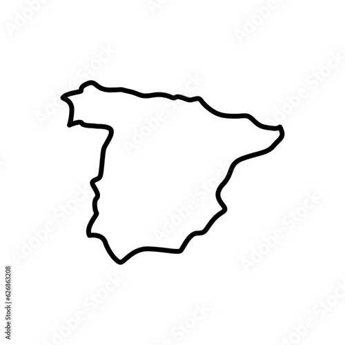 Spain map icon. Spain outline map. Simple icon for web design, typography. Vector illustration