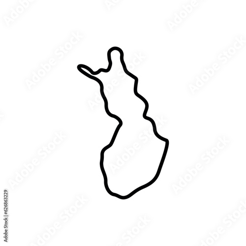 Fototapeta Naklejka Na Ścianę i Meble -  Finland map icon. Finland outline map. Simple icon for web design, typography. Vector illustration