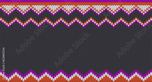 Festive Sweater Design. Seamless Knitted Pattern, Norway Festive Sweater Fair Isle Design,Gray halloween  knitting pattern.