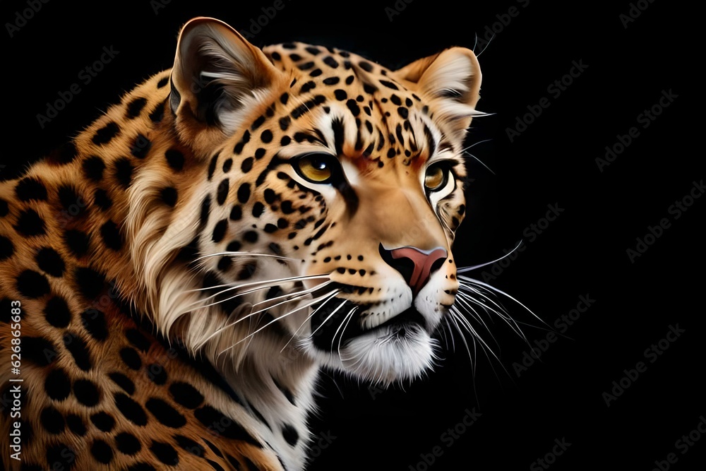 close up portrait of a leopard generated Ai. close up portrait of a leopard generated Ai.
