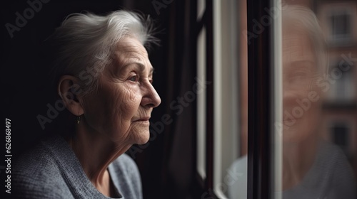 Portrait of Elderly Woman . AI Generative