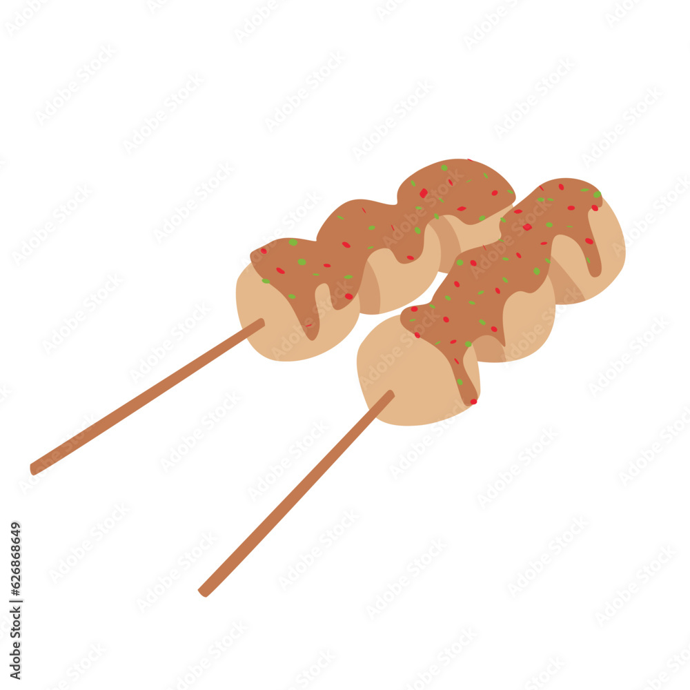 Indonesian Street Food Illustration Set_Sempol ayam Indonesian Street Food Illustration Set_Sempol ayam