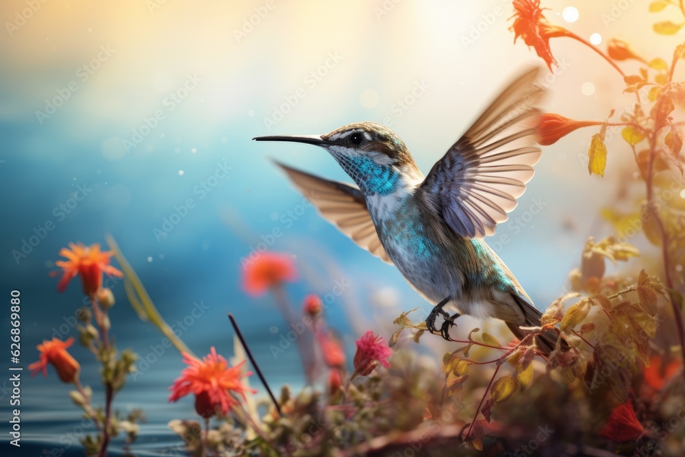 Fototapeta premium Cute bird. Beautiful illustration picture. Generative AI