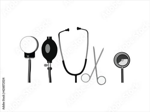 Doctors Tools Medical Surgical Equipment Stethoscope Stock Vector, Medical equipment Vectors and Illustrations for Free Download
