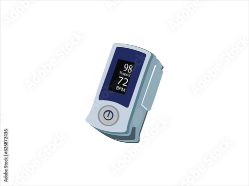 finger pulse meter,Doctor wearing blue nitrile exam gloves performs a test using a fingertip pulse oximeter to check the patient's oxygen saturation level and pulse rate.