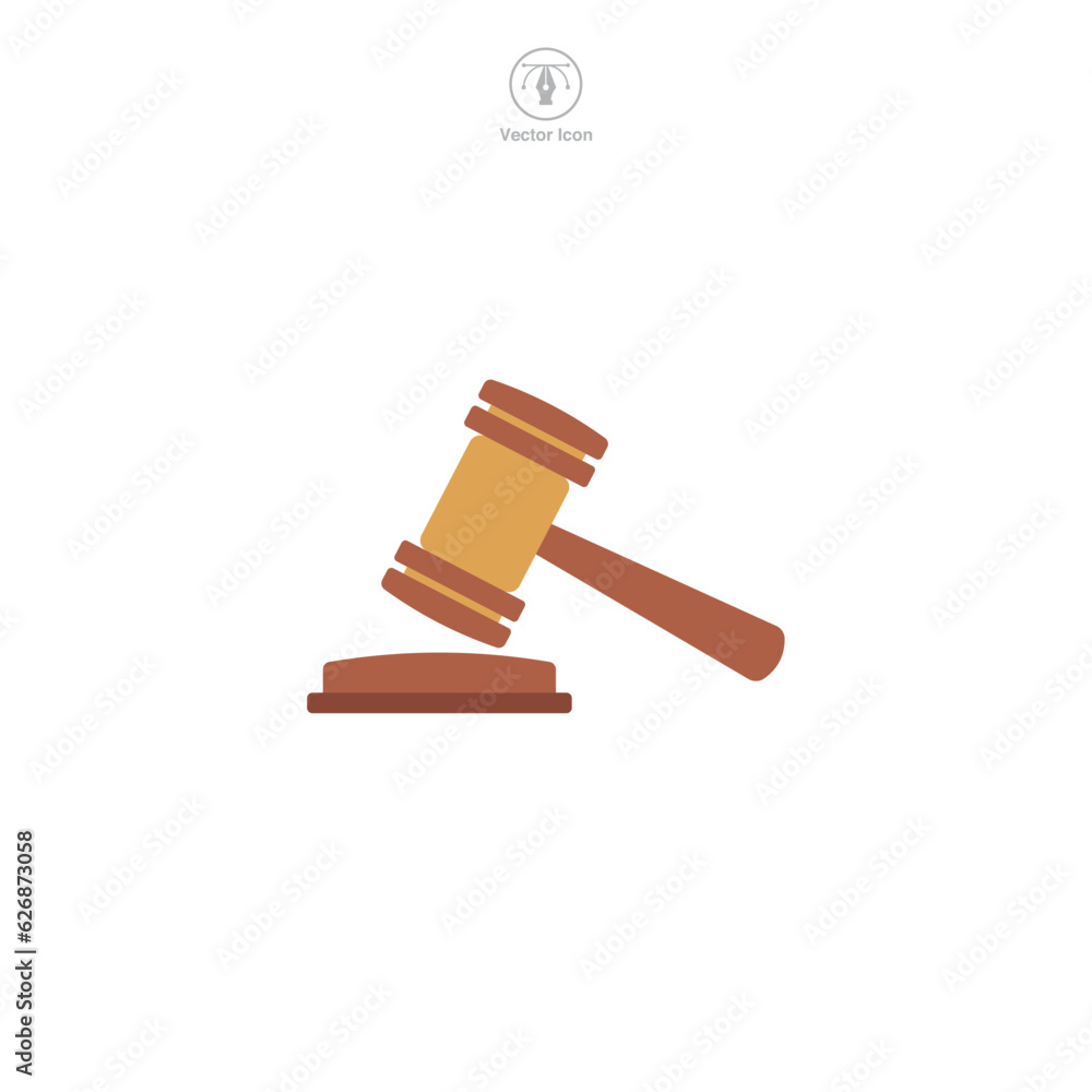 Auction Gavel icon symbol vector illustration isolated on white background Auction Gavel icon symbol vector illustration isolated on white background