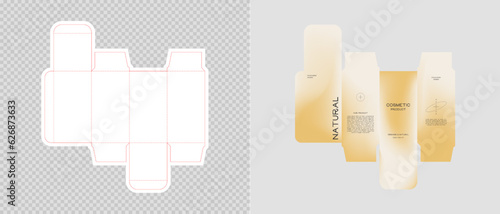 Cardboard box template. Cosmetic package box design. Vector illustration.