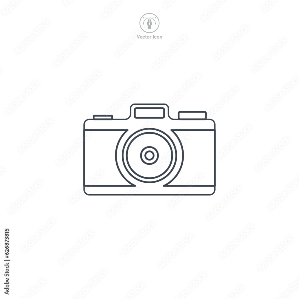 Camera icon symbol vector illustration isolated on white background Camera icon symbol vector illustration isolated on white background