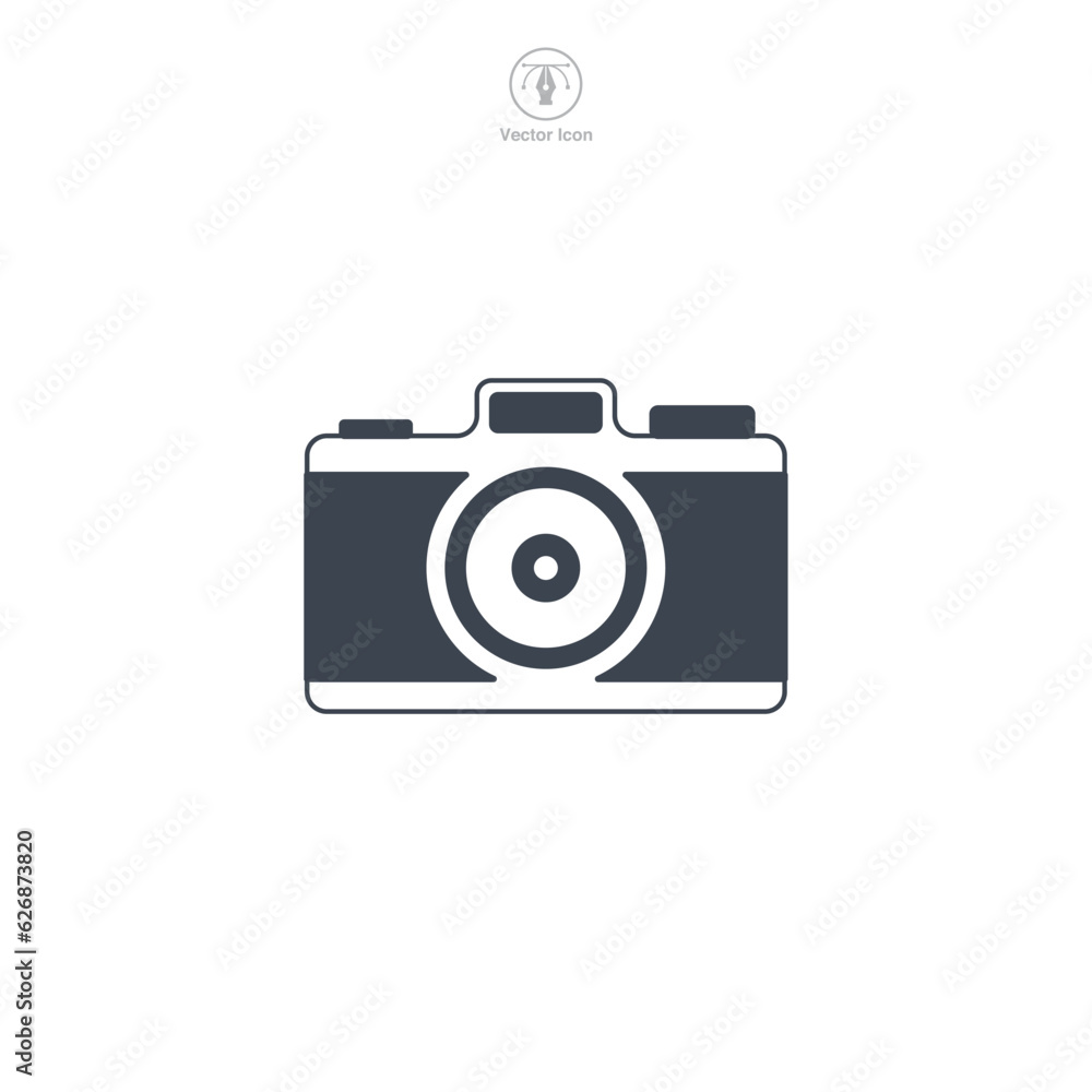 Camera icon symbol vector illustration isolated on white background Camera icon symbol vector illustration isolated on white background