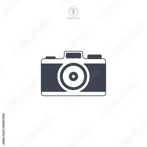 Camera icon symbol vector illustration isolated on white background